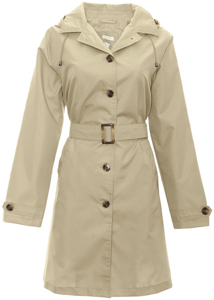 capelli-new-york-ladies-khaki-mid-length-regenmantel-khaki-mit-kapuze image 1