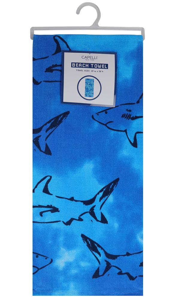 capelli-new-york-tie-dye-sharks-velours-strandhandtuch-t-rkis-28x58 image 2