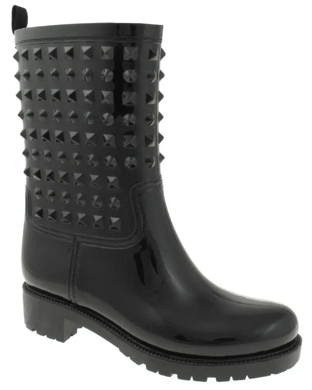 capelli-new-york-ladies-rain-boots-gummistiefel-nieten-wadenhoch image 1