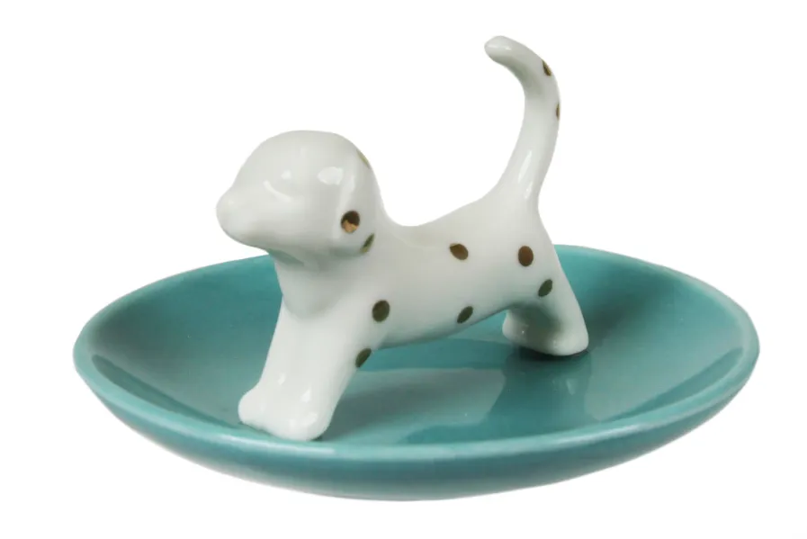 capelli-new-york-trinket-trays-dackel-schmuckschale-keramik-gefleckt image 1