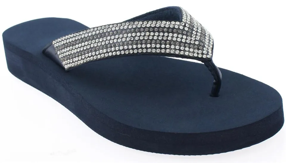 capelli-new-york-flip-flops-damen-navy-keil-strass image 1