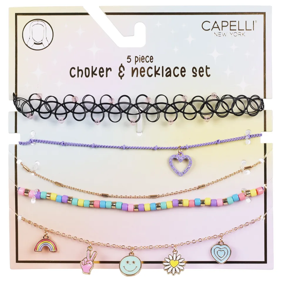 capelli-new-york-girls-jewelry-halskette-5-teilig-schmetterling image 1