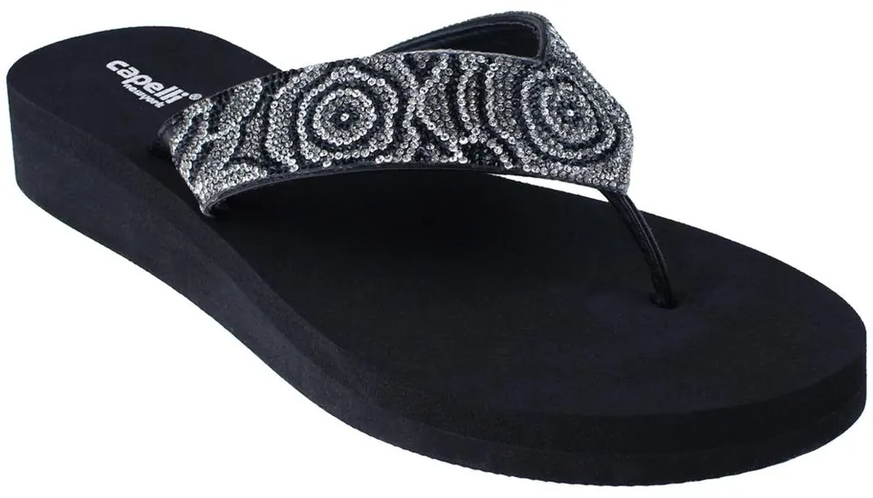 capelli-new-york-ladies-flip-flops-jet-black-flip-flop-schwarz-6-11 image 1