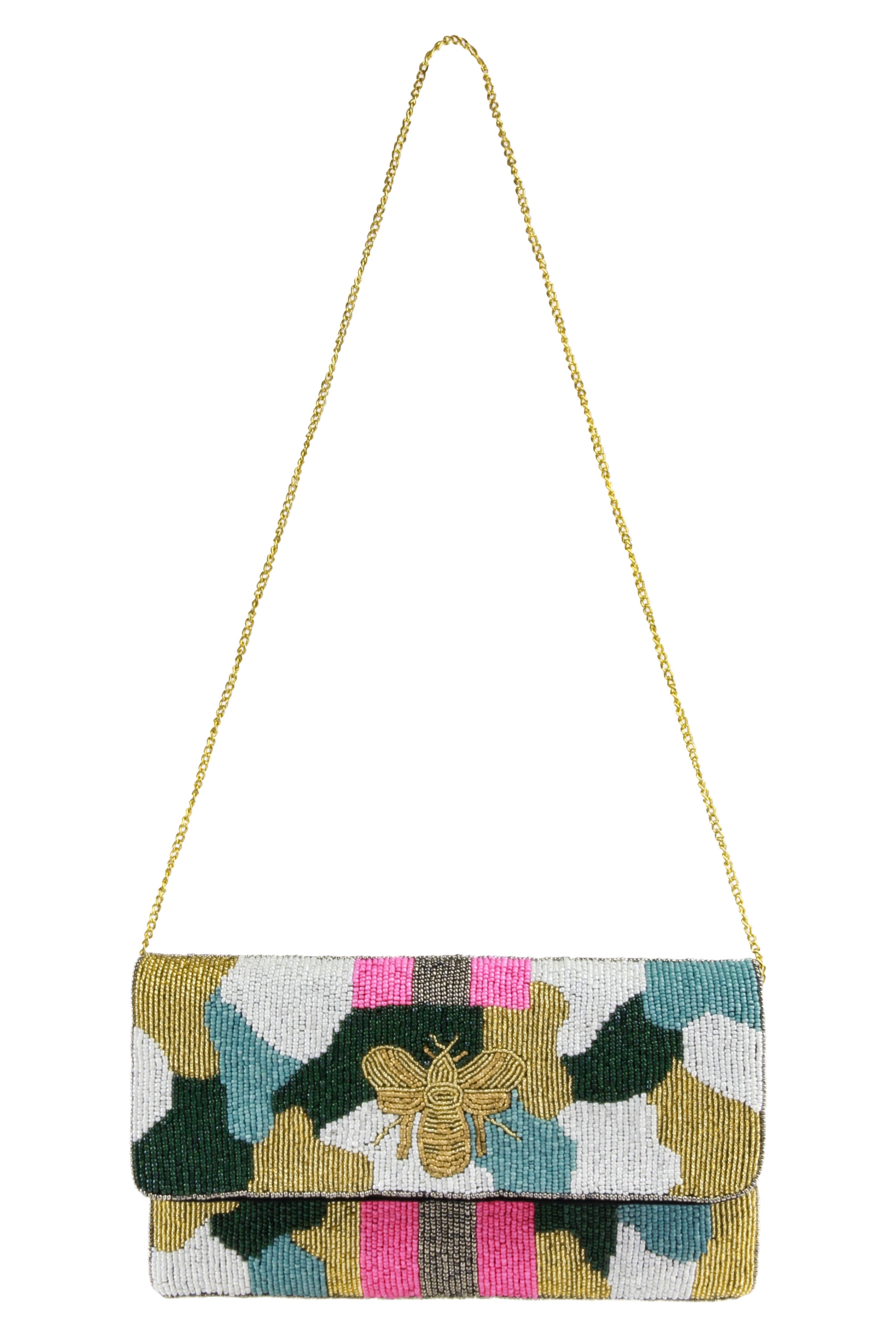 capelli-new-york-beaded-clutch-abendtasche-perlen-mit-kette image 2