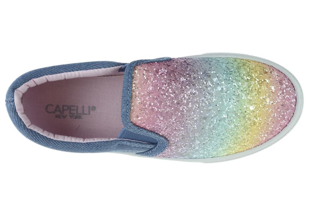 capelli-new-york-sneaker-m-dchen-glitter-slip-on-regenbogen image 2