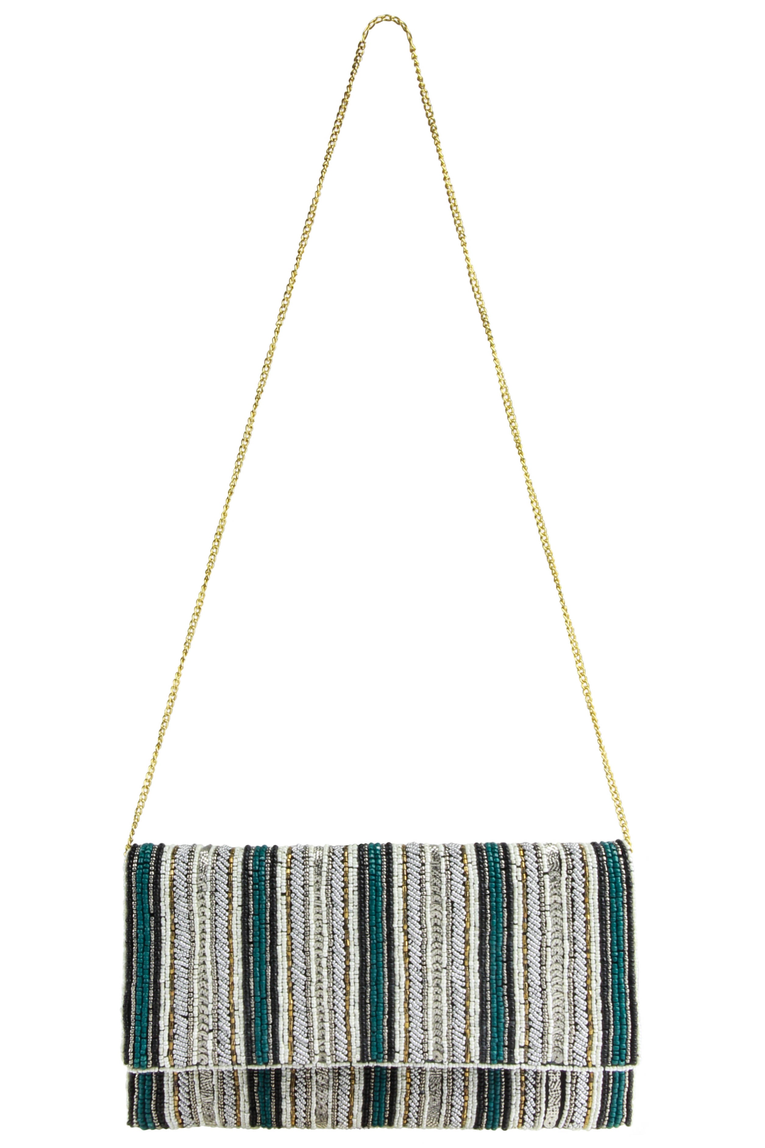 capelli-new-york-beaded-clutch-damen-perlen-abendtasche-mit-kette image 5