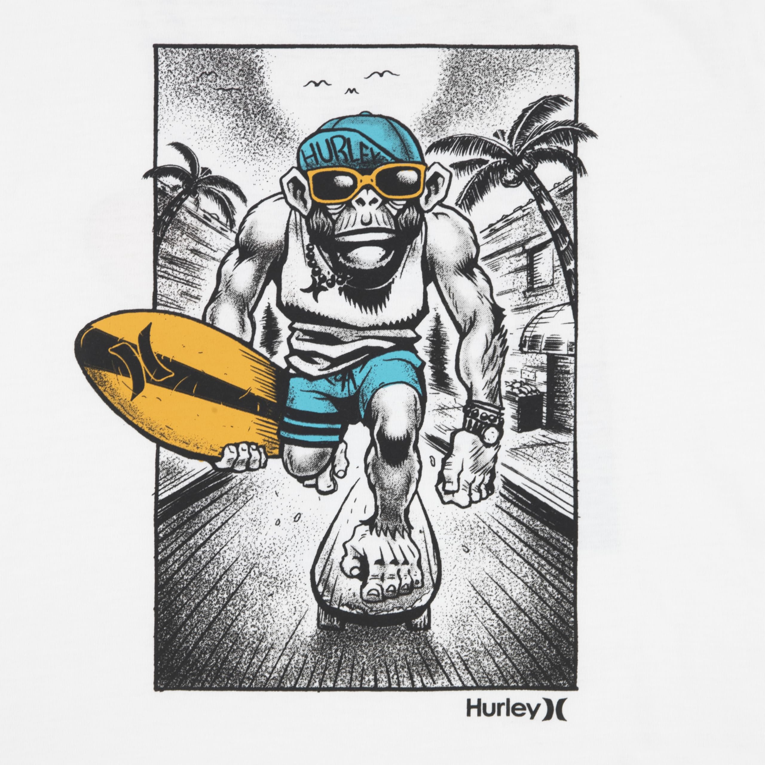 hurley-jungen-grafik-t-shirt-kurzarm-jersey-blau-wei image 5
