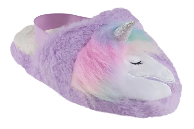 capelli-new-york-unicorn-faux-fur-hausschuhe-m-dchen-pl-sch image 1