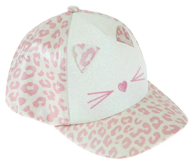 capelli-new-york-ladies-hats-leopard-kitty-baseball-cap-glitzer image 1