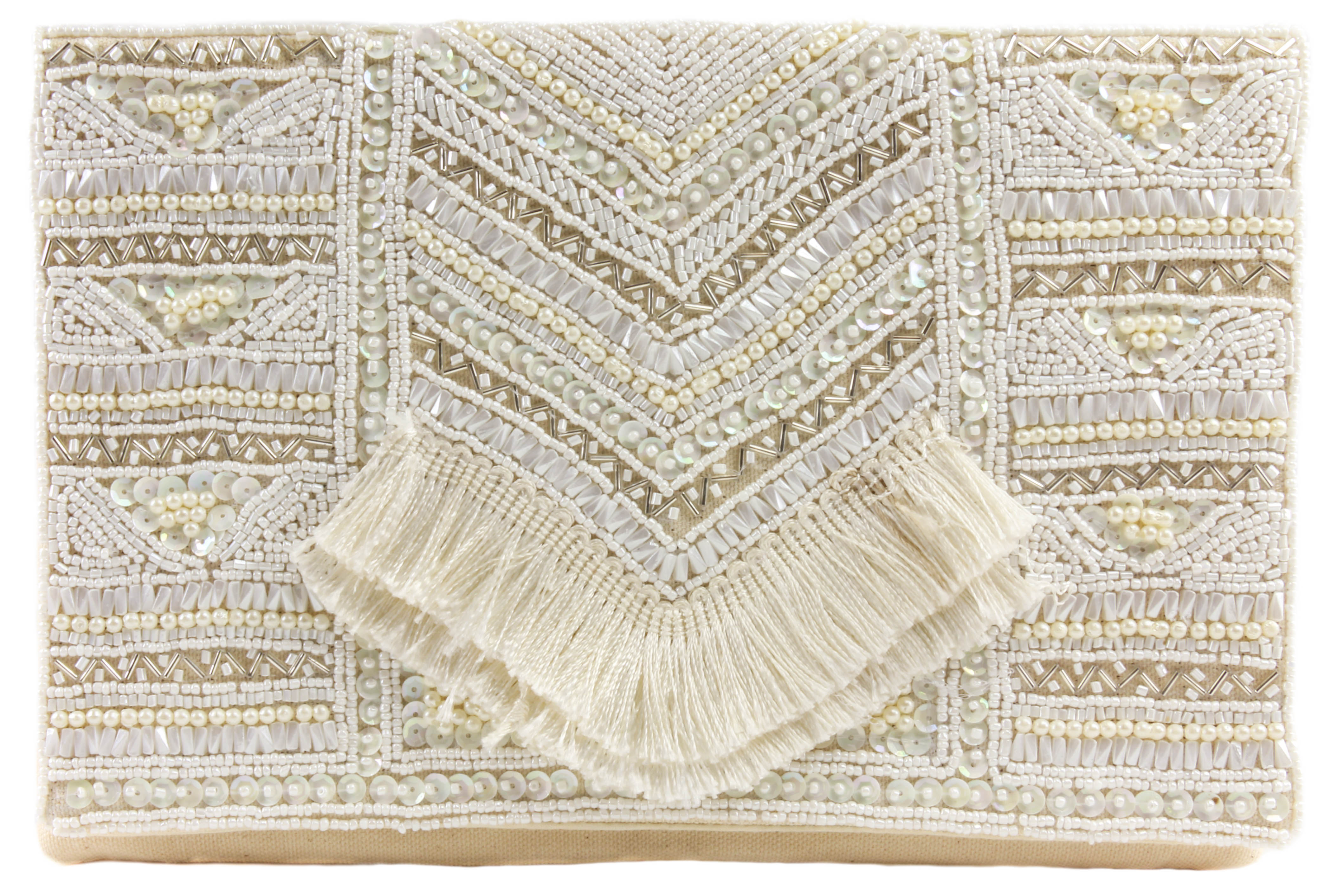 capelli-new-york-ladies-beaded-clutch-perlen-abendtasche-mit-kette image 1