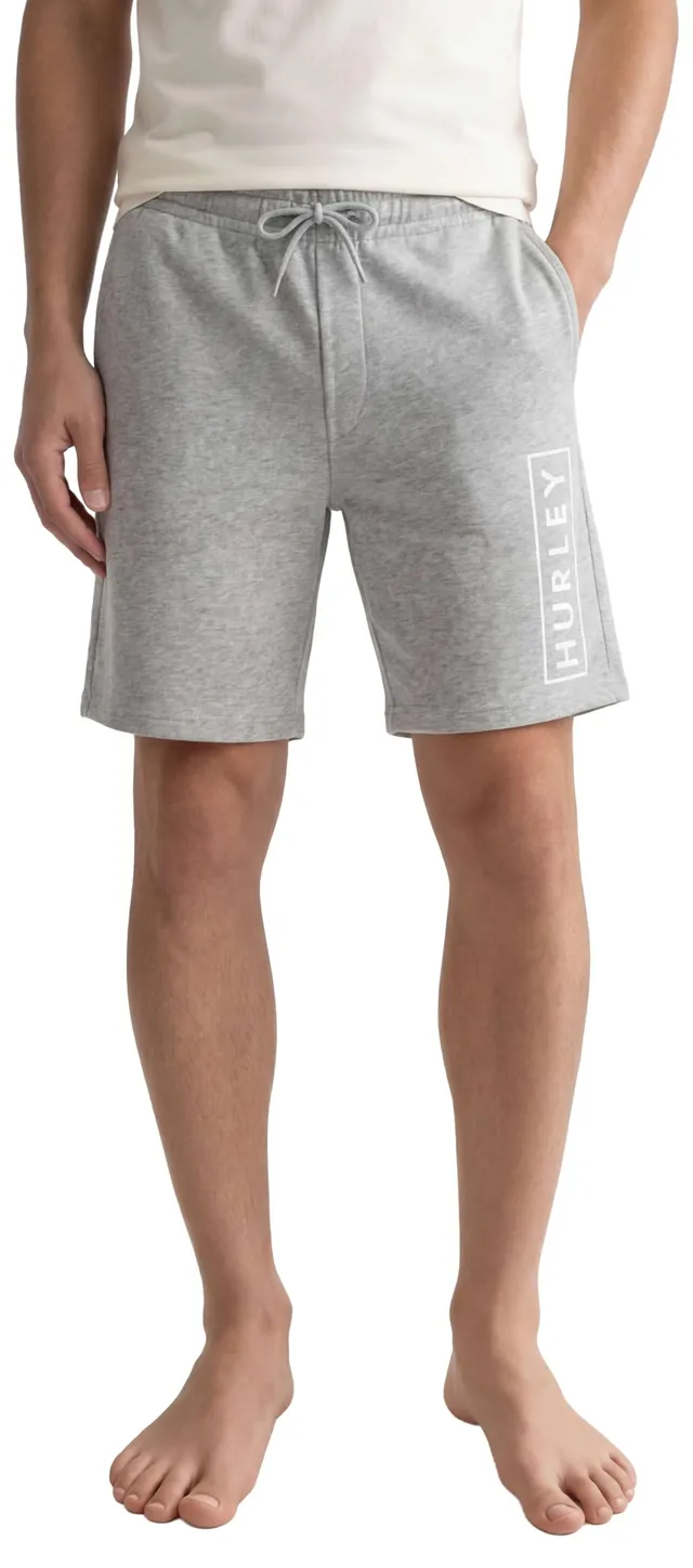 hurley-boxed-logo-fleece-shorts-herren-l-grau-baumwolle image 1