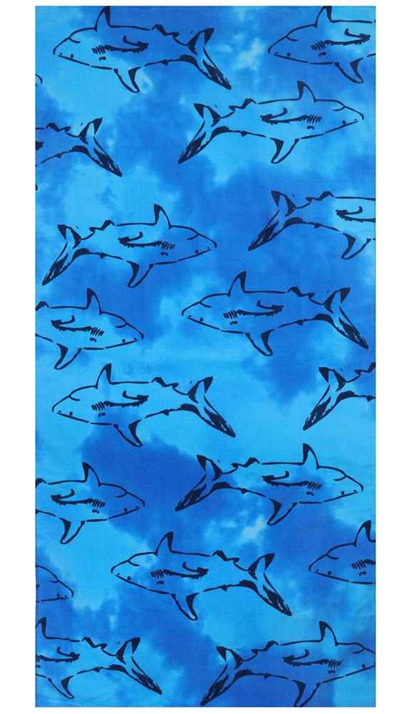 capelli-new-york-tie-dye-sharks-velours-strandhandtuch-t-rkis-28x58 image 1