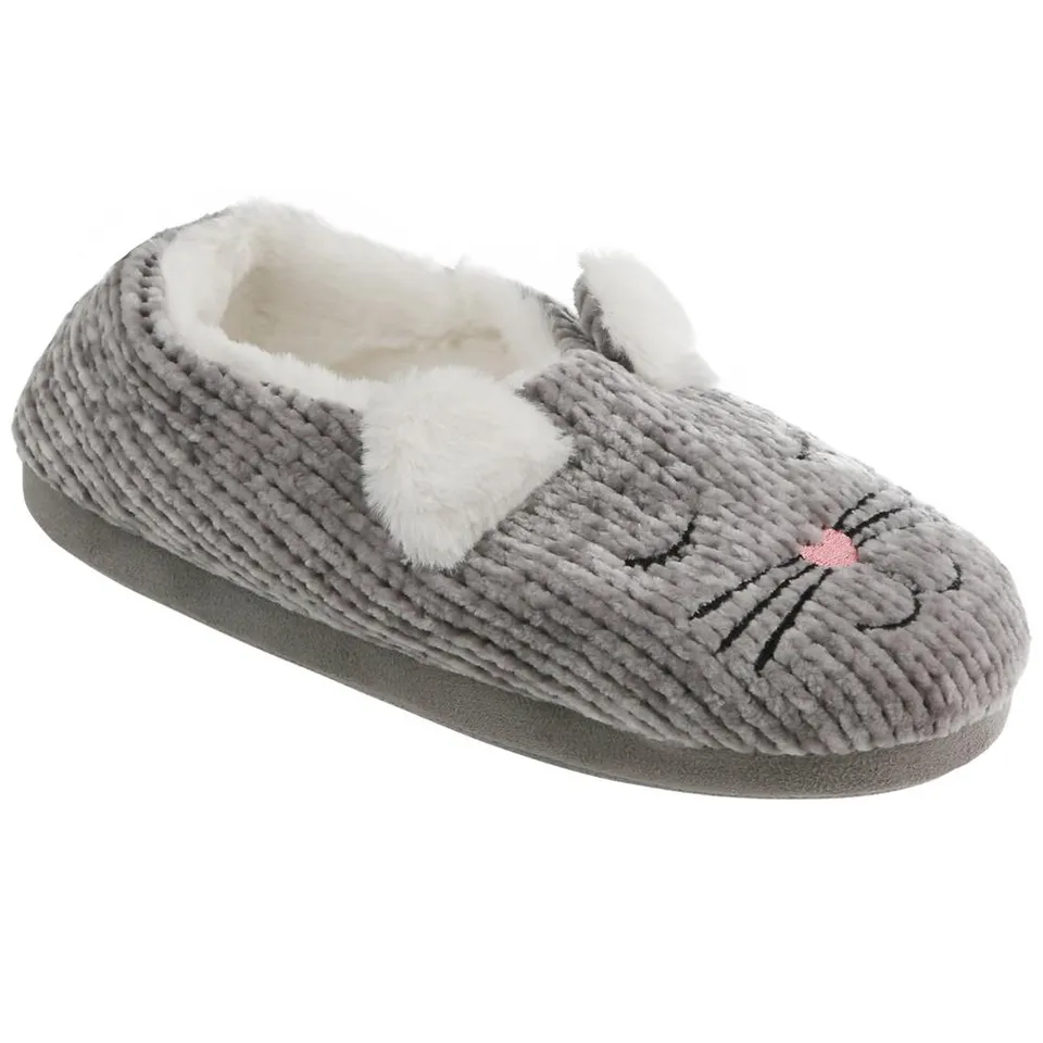 capelli-new-york-hausschuhe-damen-katze-chenille-clog-slipper image 1