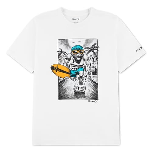 hurley-jungen-grafik-t-shirt-kurzarm-jersey-blau-wei image 8
