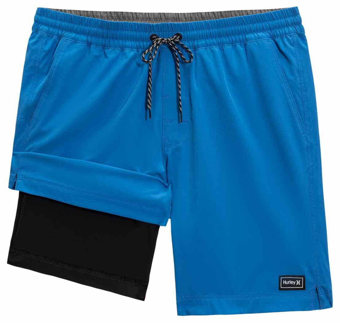 hurley-solid-volley-boardshorts-badeshorts-blue-brown-schnelltrocknend image 5
