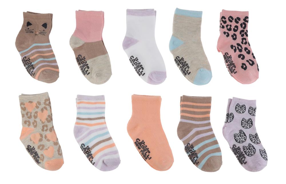 capelli-new-york-infant-socks-crew-10er-leopard-kitty-12-24m image 1