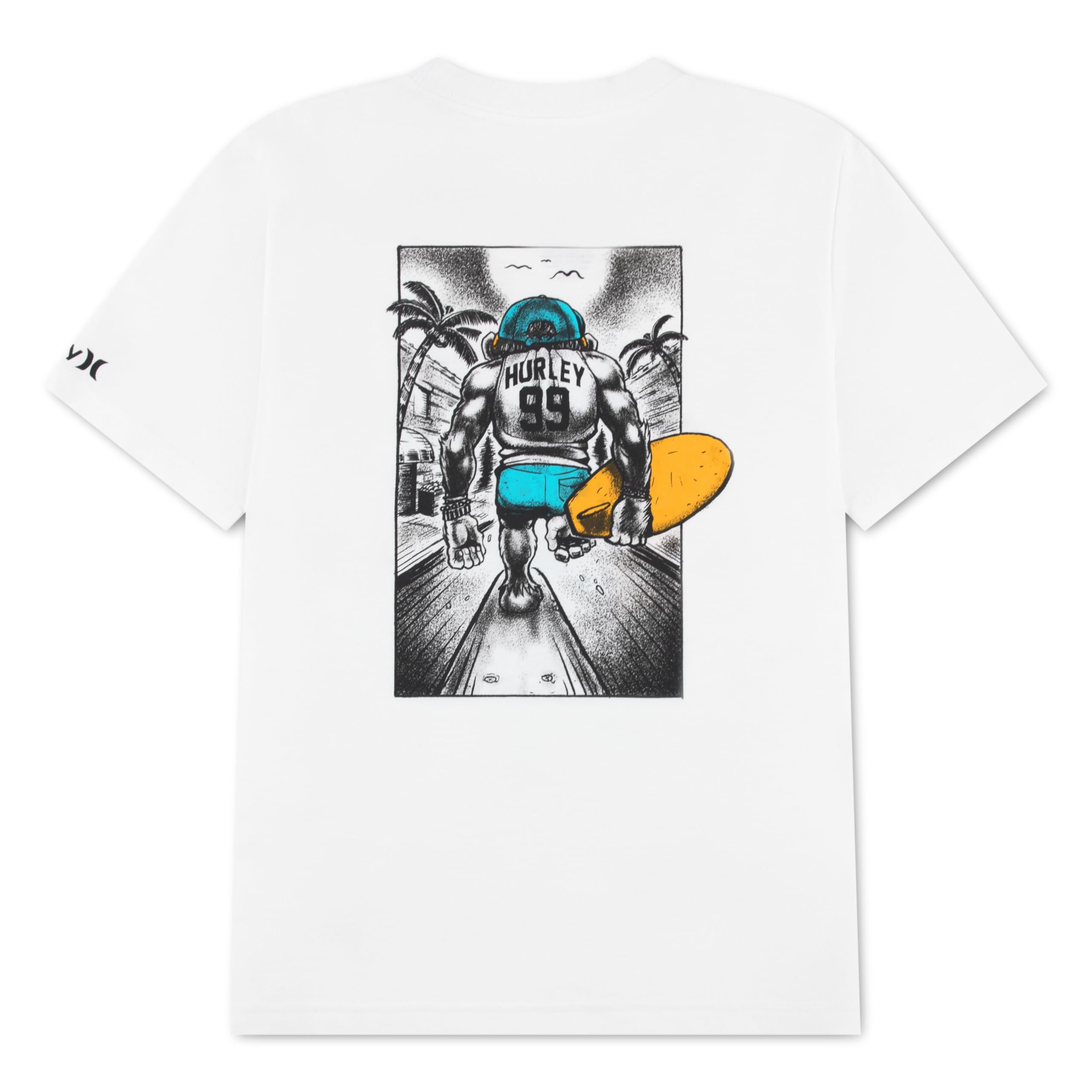 hurley-jungen-grafik-t-shirt-kurzarm-jersey-blau-wei image 2