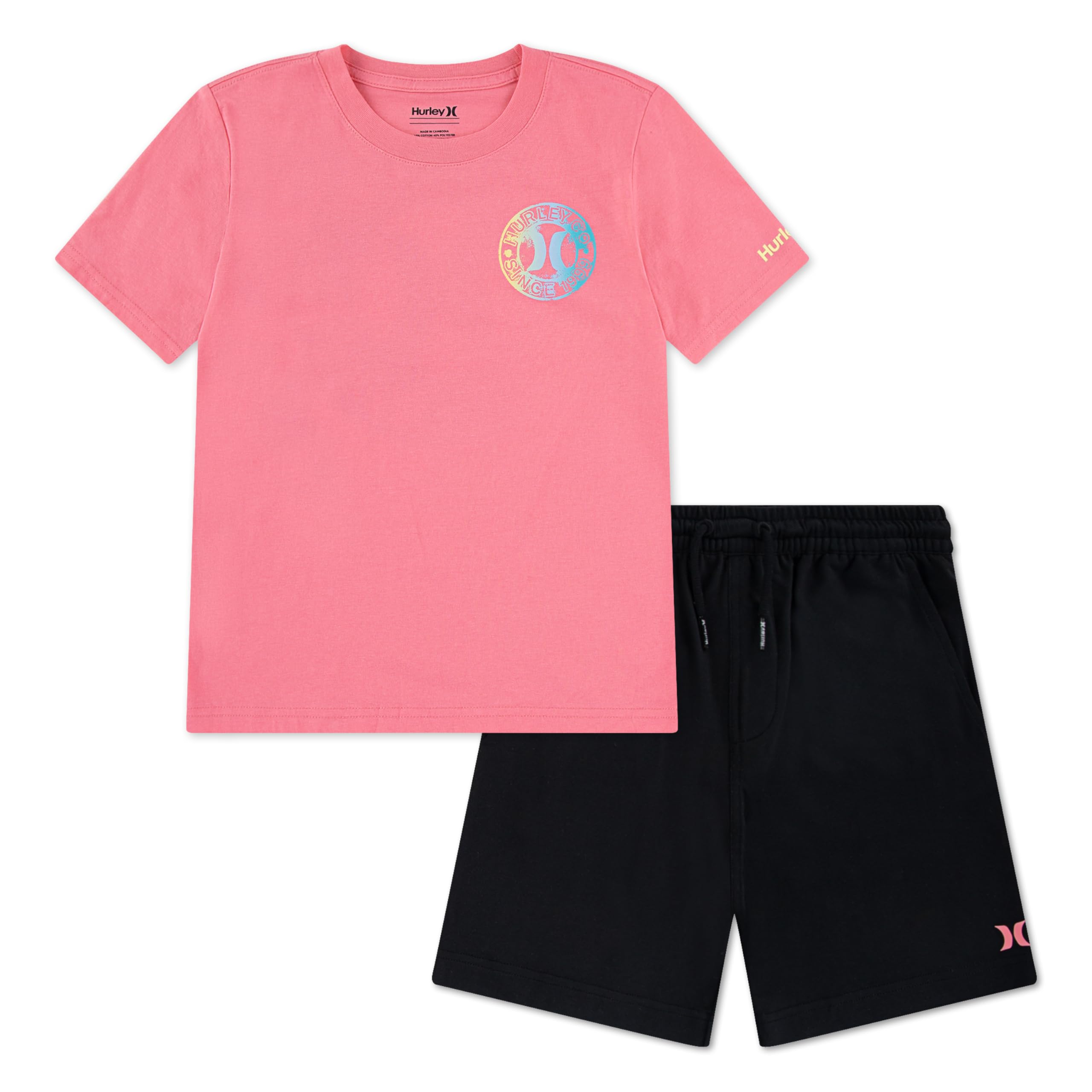 hurley-t-shirt-shorts-set-jungen-grau-8-10-jahre-grafik image 5