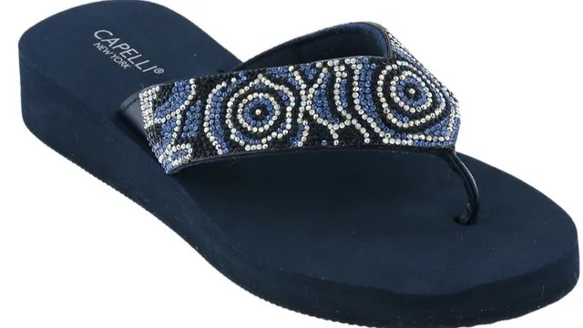 capelli-new-york-ladies-flip-flops-navy-zehentrenner-keil image 1