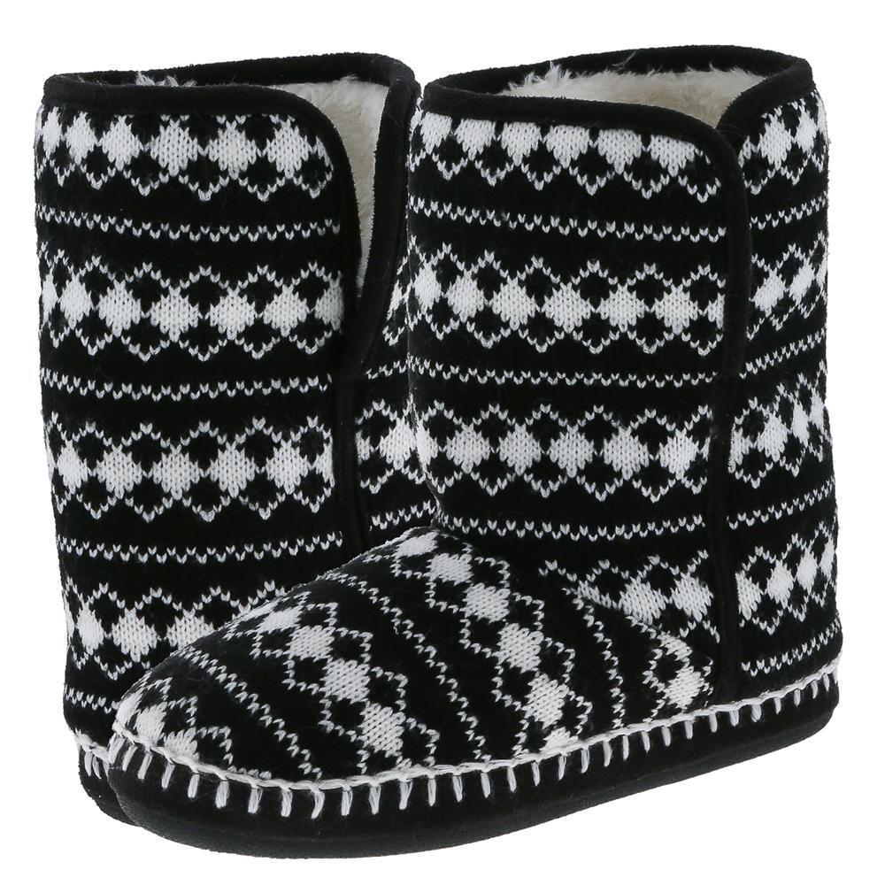 capelli-new-york-damen-hausschuhe-schwarz-strick-boot image 2