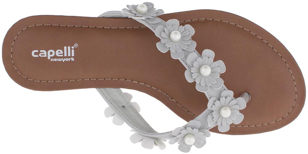 capelli-new-york-flip-flops-damen-gr-8-grau-blumen-perlen image 4