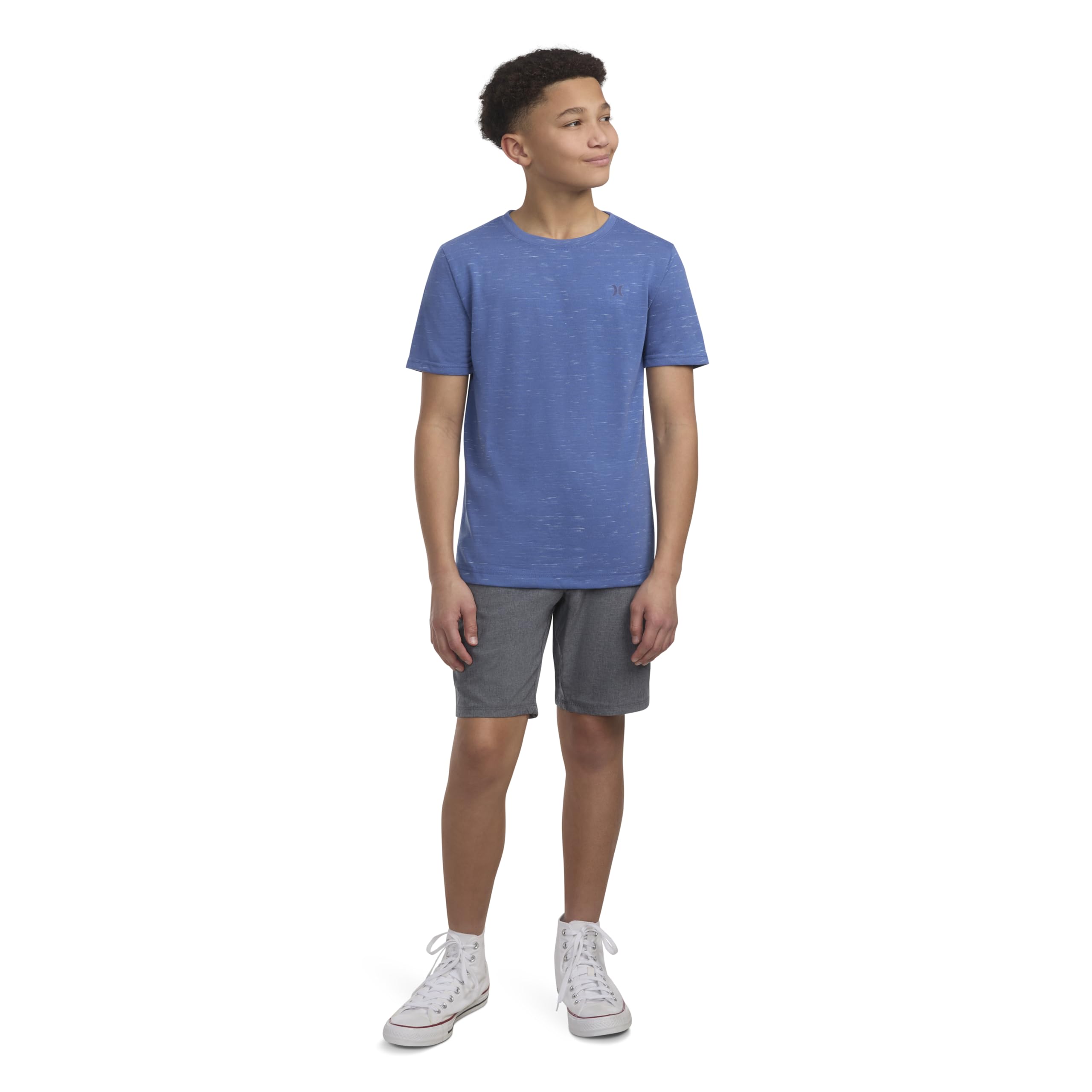hurley-88240-t-shirt-jungen-blau-cloud-slub-kurzarm image 7