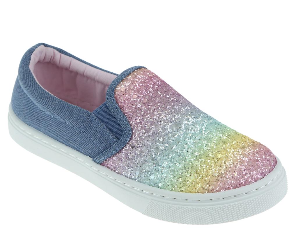 capelli-new-york-sneaker-m-dchen-glitter-slip-on-regenbogen image 1