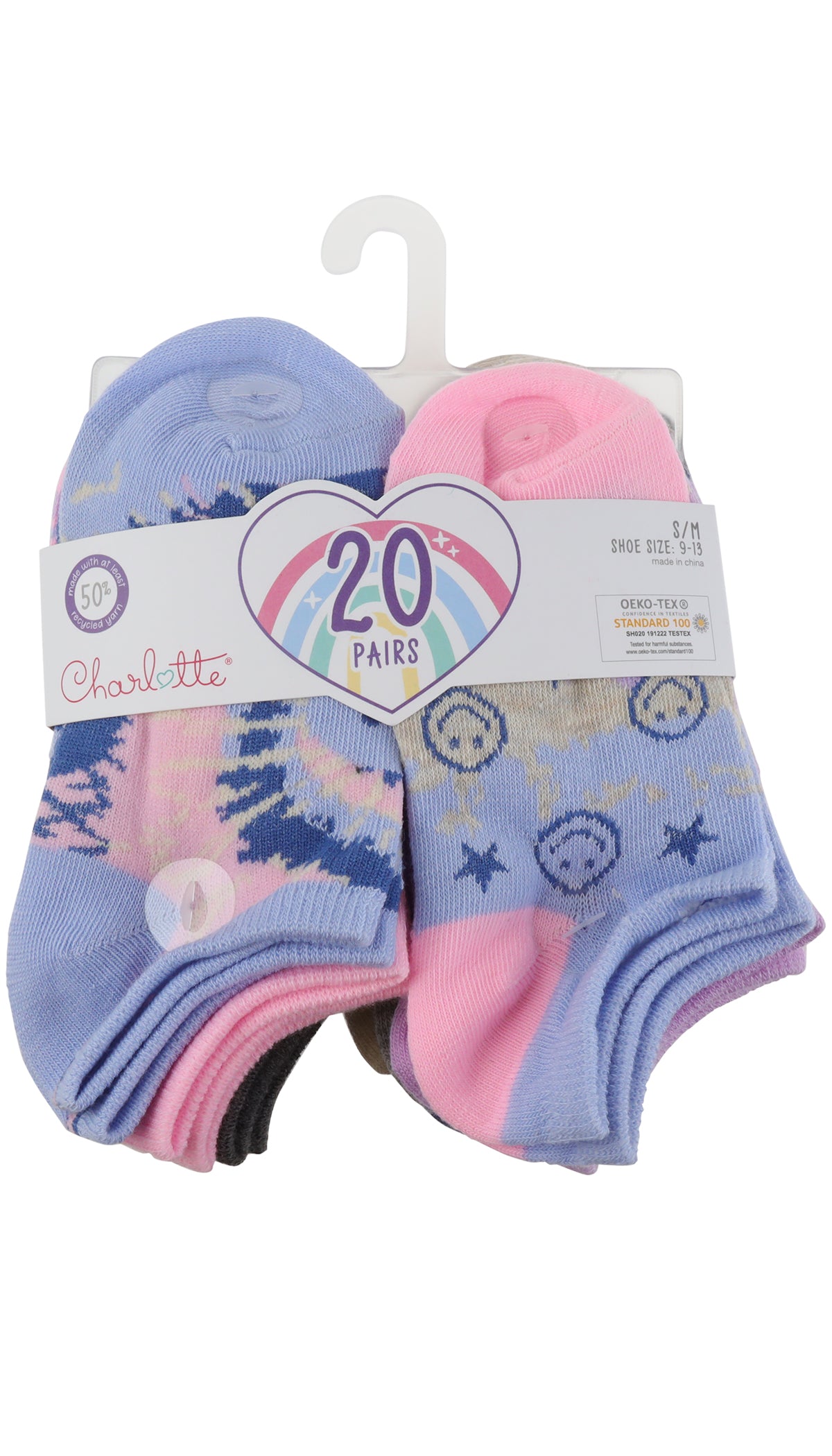 capelli-new-york-charlotte-socken-smiley-tie-dye-20er-pack image 2