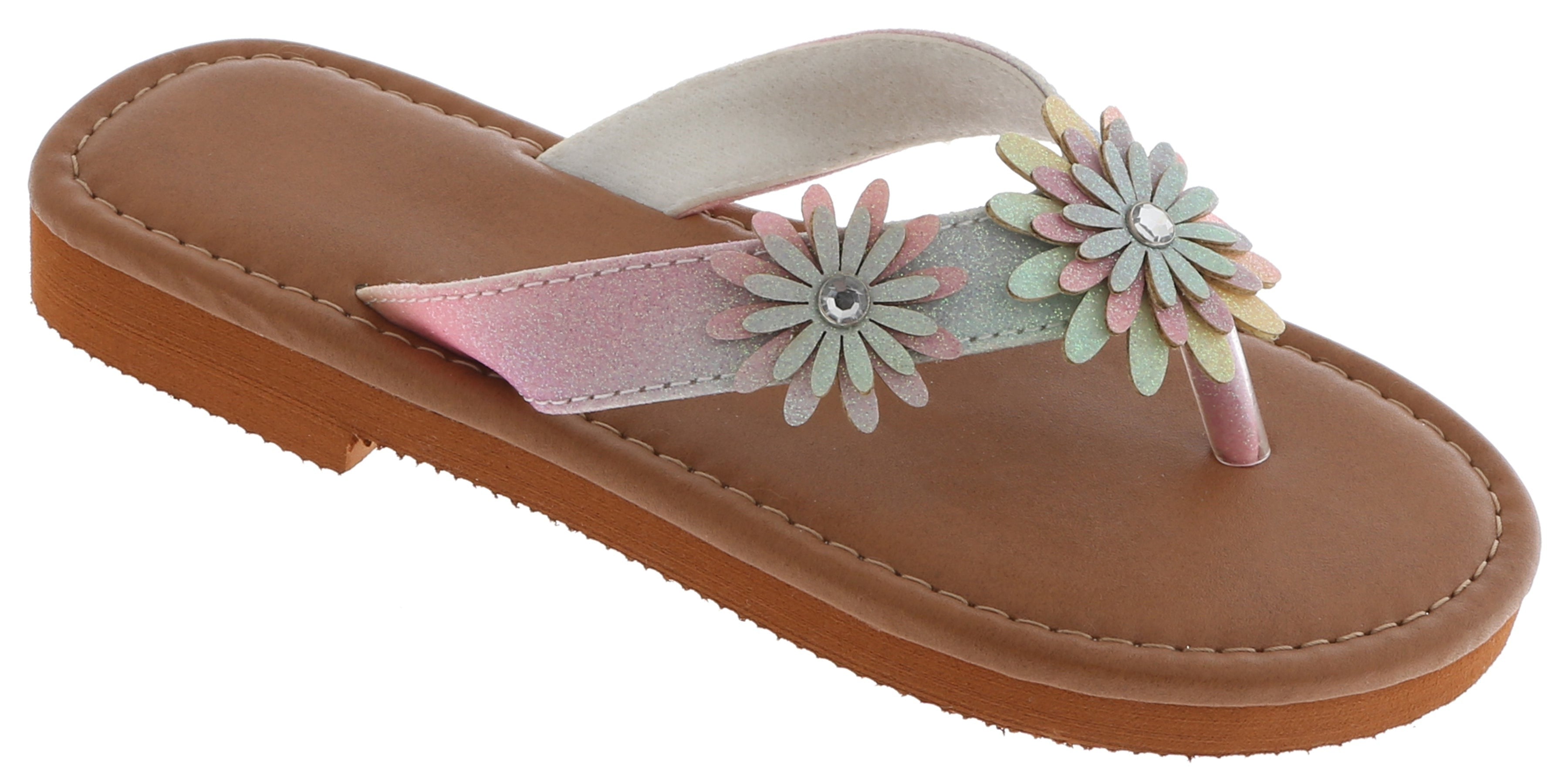 capelli-new-york-girls-flip-flops-ombre-glitzer-flip-flops-mit-blumen image 1