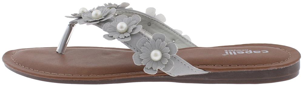 capelli-new-york-flip-flops-damen-gr-8-grau-blumen-perlen image 3