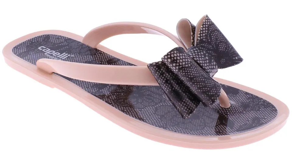 capelli-new-york-blush-floral-pom-jelly-flip-flops-gr-8 image 1