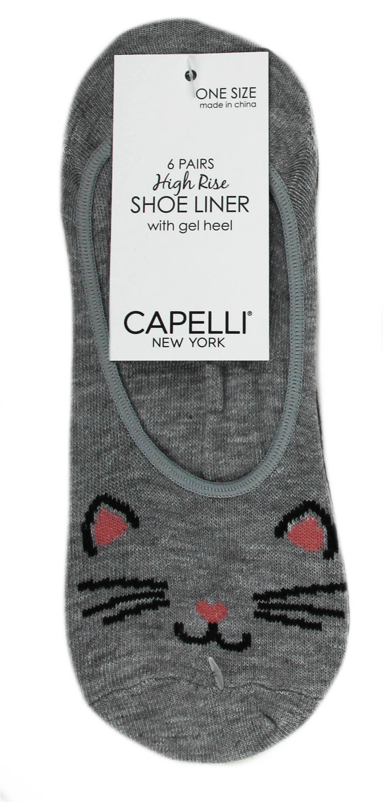 capelli-new-york-ladies-socks-cat-sneaker-socken-6er-pack-gel image 3