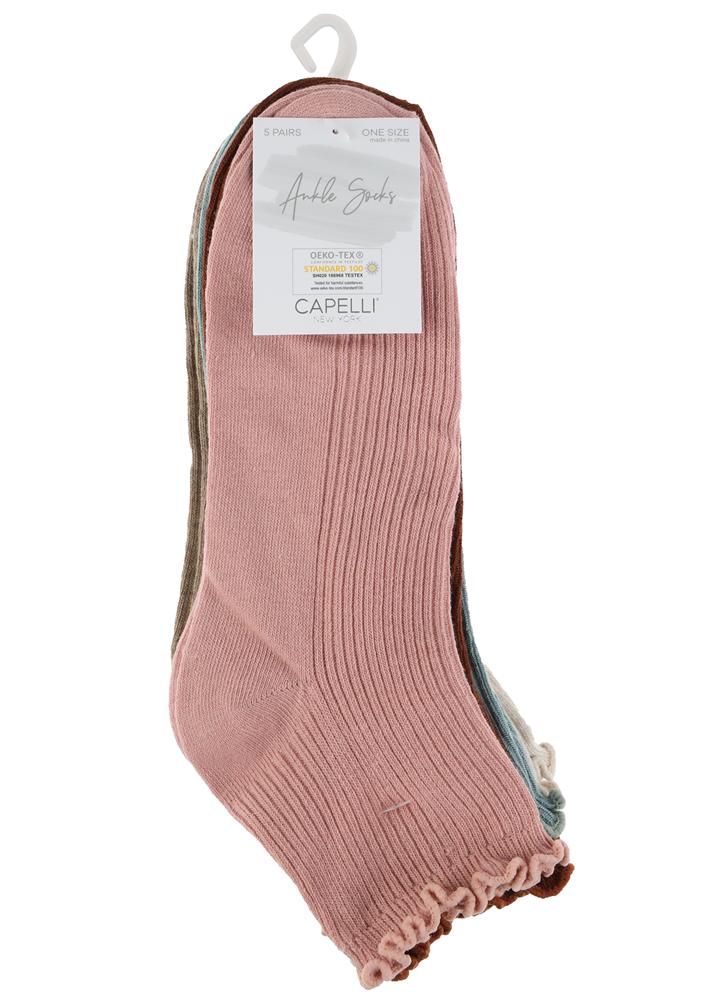 capelli-new-york-ladies-socks-ribbed-ankle-socken-5er-gerippt image 2