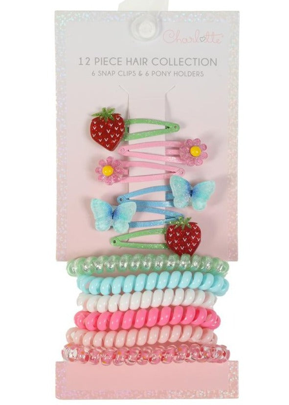 capelli-new-york-girls-hair-accessories-haarspangen-set-12-tlg-erdbeere image 1