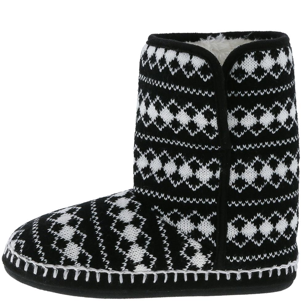 capelli-new-york-damen-hausschuhe-schwarz-strick-boot image 3