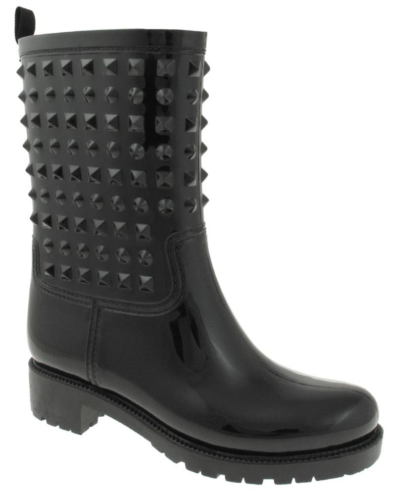 capelli-new-york-ladies-rain-boots-gummistiefel-nieten-wadenhoch image 1