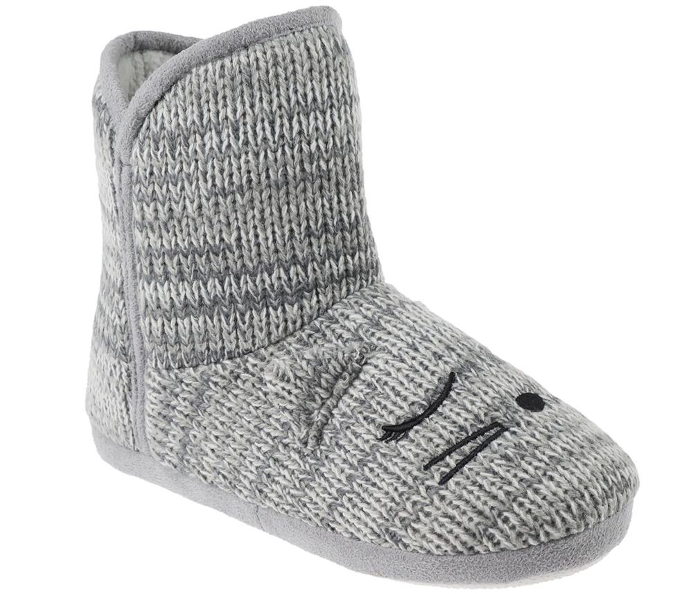 capelli-new-york-ladies-slippers-sleeping-mouse-boot-hausschuhe-grau image 1