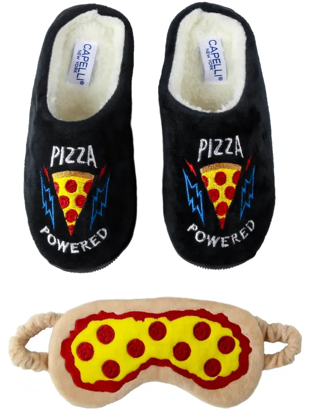capelli-new-york-boys-pizza-hausschuhe-mit-augenmaske image 1