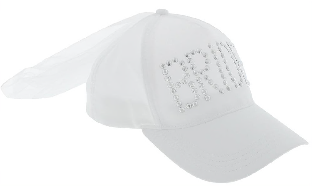 capelli-new-york-bride-satin-baseball-cap-damen-wei-schleier image 2