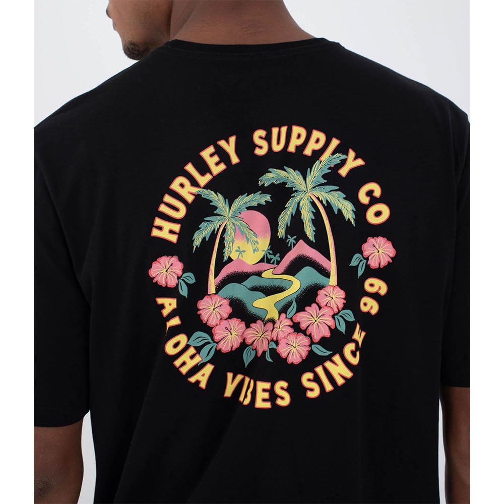 hurley-hawaiian-island-t-shirt-herren-rot-kurzarm image 3