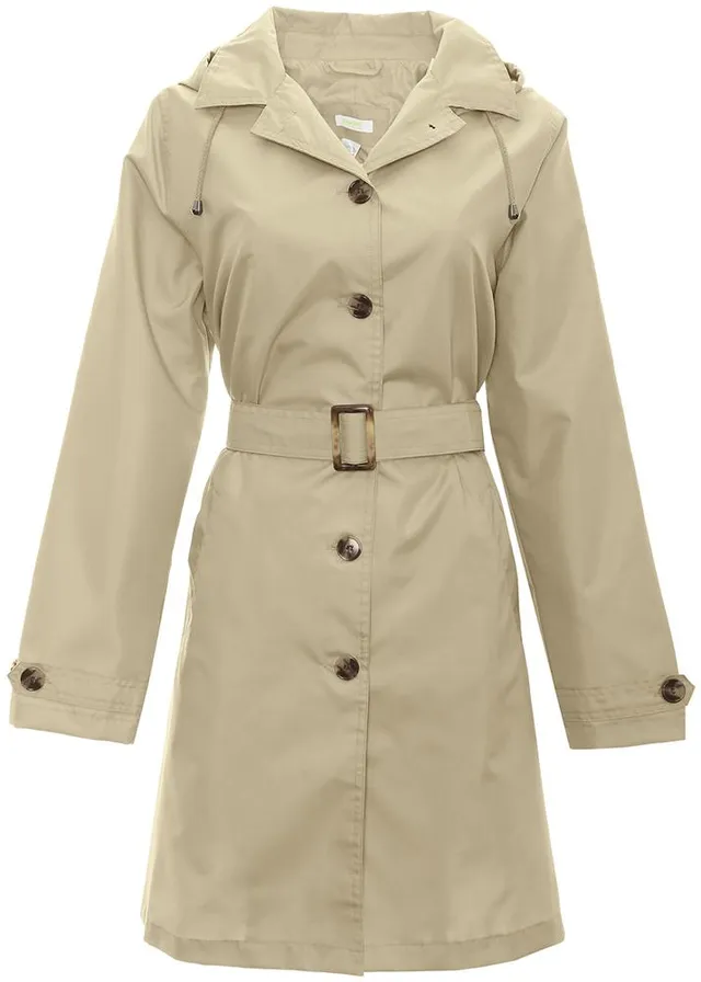 capelli-new-york-ladies-khaki-mid-length-regenmantel-khaki-mit-kapuze image 1