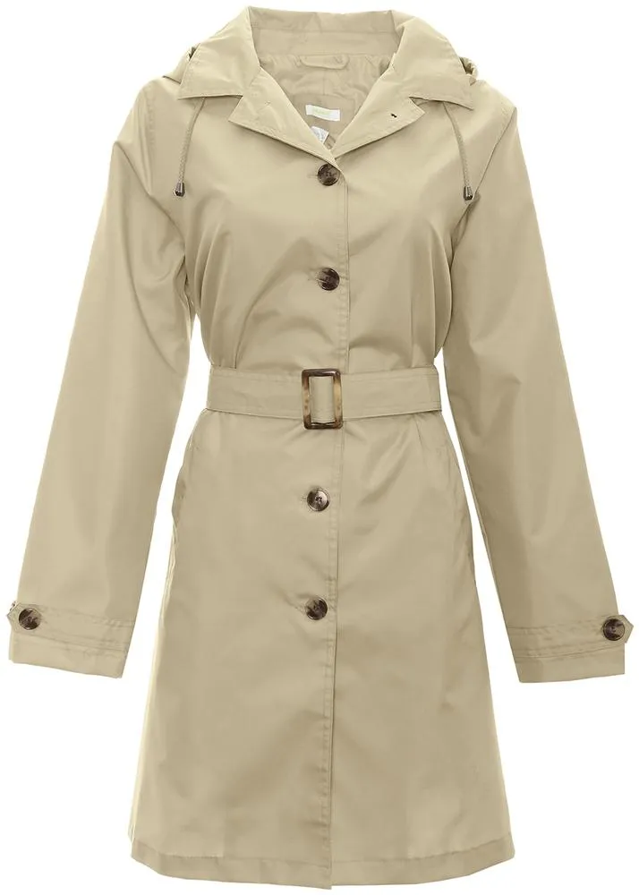 capelli-new-york-ladies-khaki-mid-length-regenmantel-khaki-mit-kapuze image 1