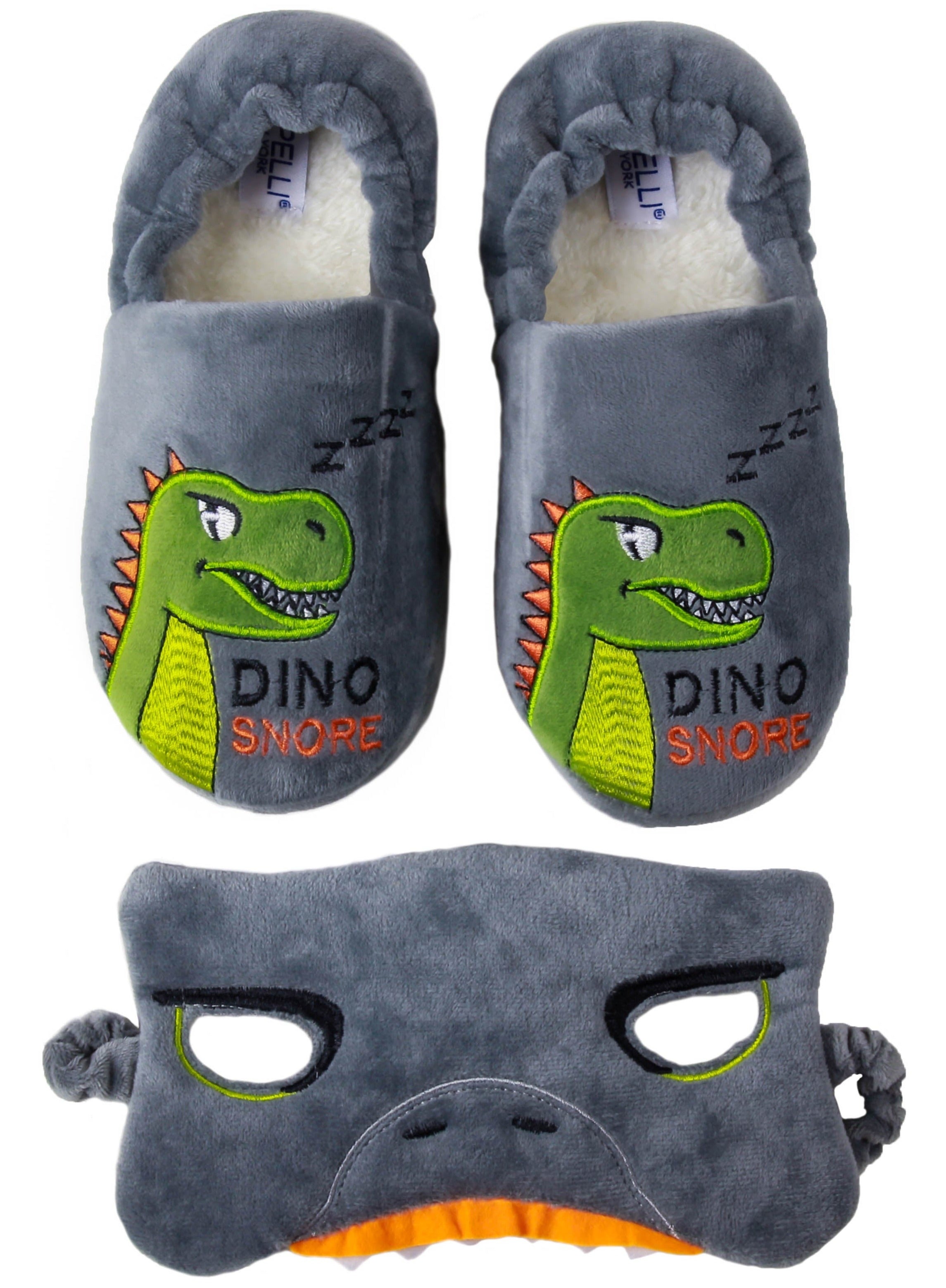 capelli-new-york-boys-dino-hausschuhe-set-mit-schlafmaske-warm image 1