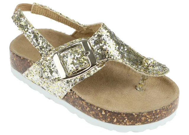 capelli-new-york-toddler-flip-flops-gold-glitzer-t-strap image 1