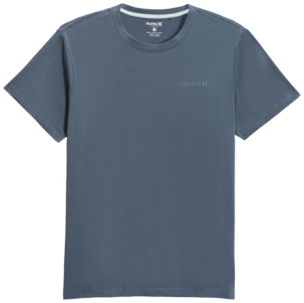 hurley-amped-tee-herren-t-shirt-gr-e-s-grey-navy-baumwolle image 3