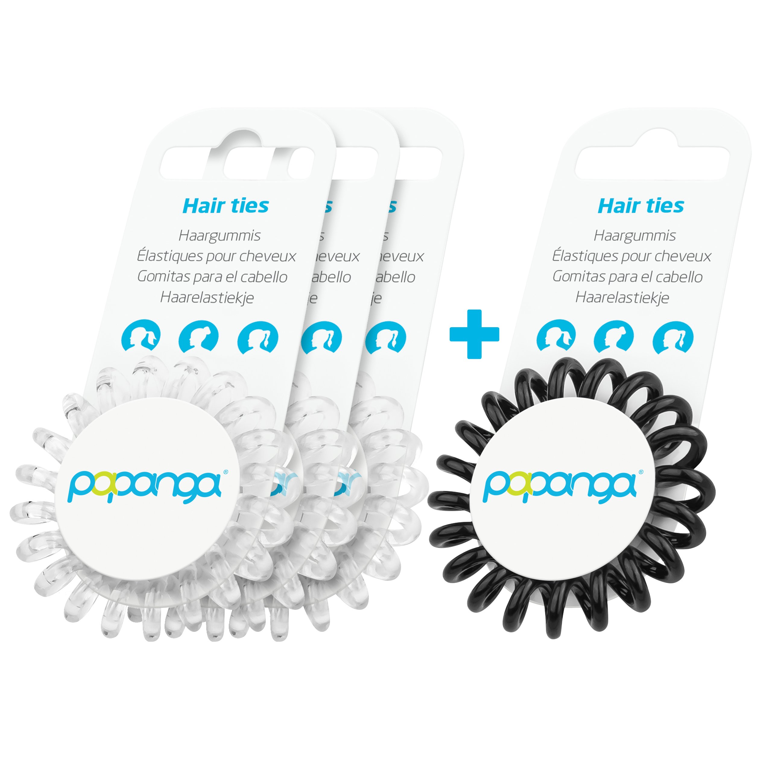 papanga-classic-edition-spiral-haargummi-small-4er-diamond-schwarz-wasserfest image 1