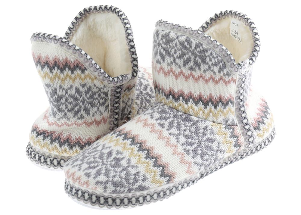 capelli-new-york-fairisle-knit-slipper-boot-hausschuhe-m image 2