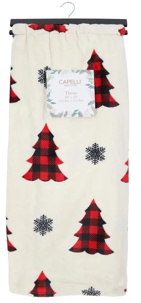 capelli-new-york-plaid-christmas-trees-kuscheldecke-kariert-60x70 image 1