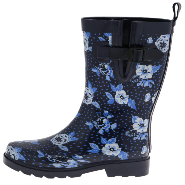 capelli-new-york-gummistiefel-damen-navy-blumenprint-schnalle image 4