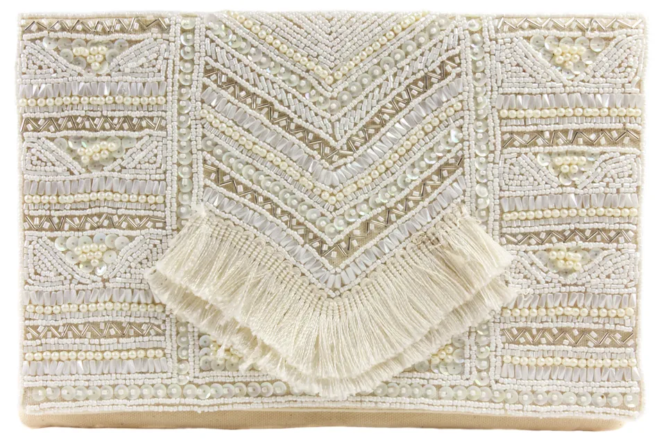 capelli-new-york-ladies-beaded-clutch-perlen-abendtasche-mit-kette image 1